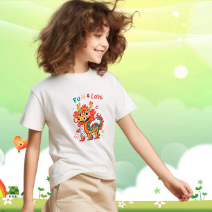 Fun Carton Dragon Chinese New Year Fu Kids Gift T-Shirt