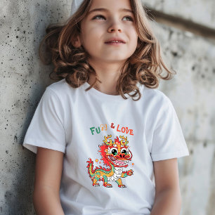 Fun Carton Dragon Chinese New Year Fu Kids Gift T-Shirt