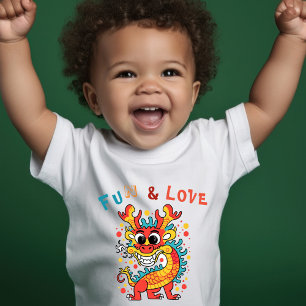 Fun Carton Dragon Chinese New Year Fu Kids Gift Toddler T-shirt