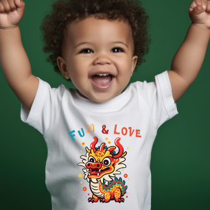 Fun Carton Dragon Chinese New Year Fu Kids Gift Toddler T-shirt
