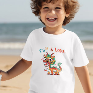 Fun Carton Dragon Chinese New Year Fu Kids Gift Toddler T-shirt