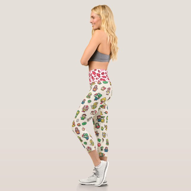 fun cartoon and red leopard capri leggings (Left)