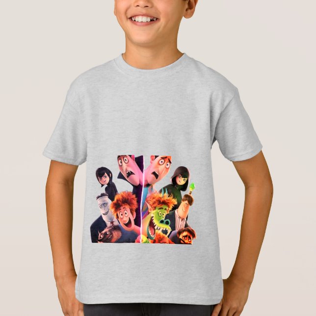 Fun Cartoon Characters Kids Graphic T-Shirt (Front)