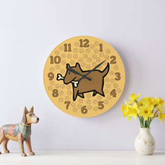 Fun Cartoon Dog Wall Clock
