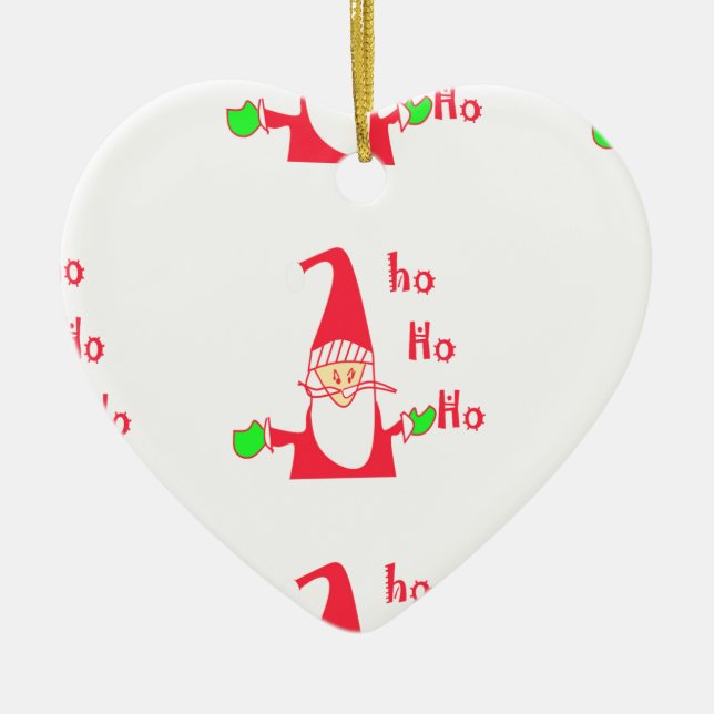  Fun Cartoon Mouse Santa Collection. Ceramic Ornament (Front)