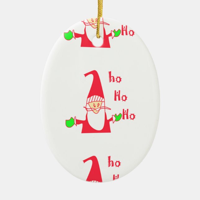  Fun Cartoon Mouse Santa Collection. Ceramic Ornament (Front)