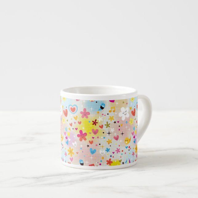 fun cartoon pattern espresso cup (Front Right)