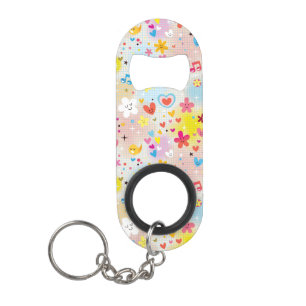 fun cartoon pattern keychain bottle opener