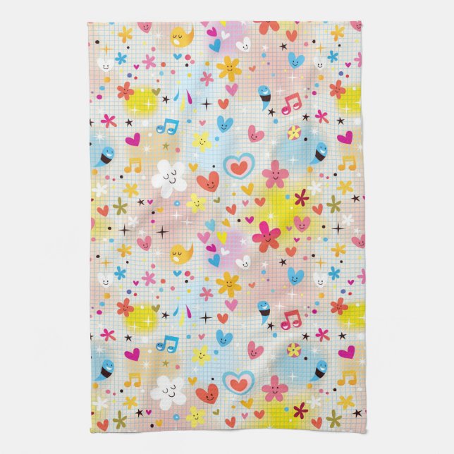 fun cartoon pattern kitchen towel (Vertical)