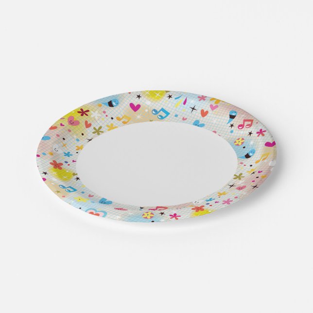 fun cartoon pattern paper plate (Angled)