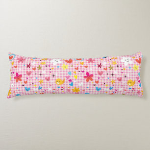 fun cartoon pattern pink body pillow