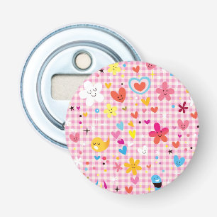 fun cartoon pattern pink bottle opener