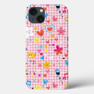 fun cartoon pattern pink iPhone 13 case