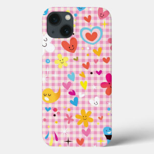 fun cartoon pattern pink iPhone 13 case