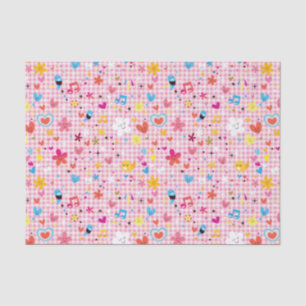 fun cartoon pattern pink tissue paper