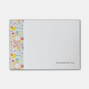 fun cartoon pattern post-it notes