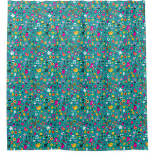 fun cartoon pattern teal