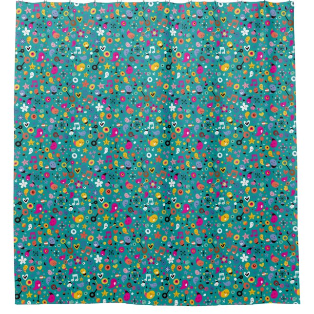 fun cartoon pattern teal (Front)