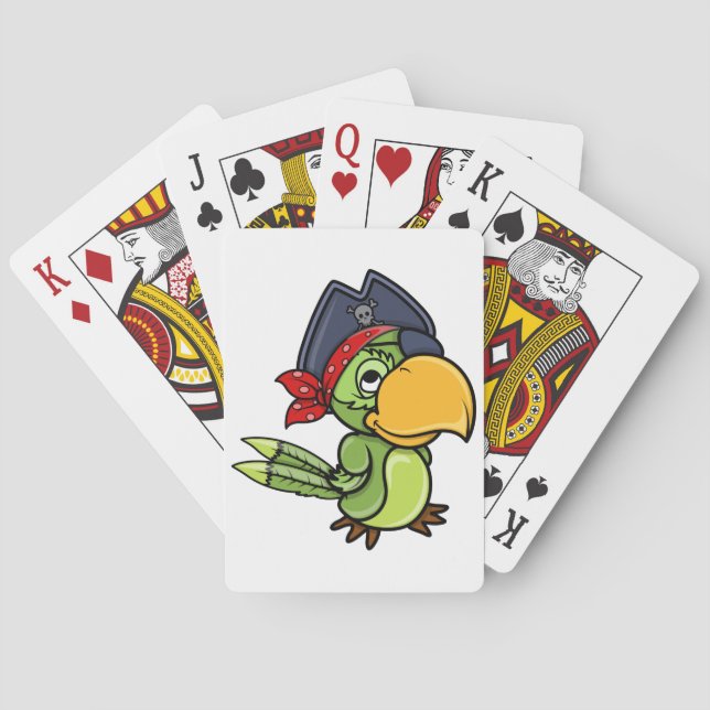 Fun Cartoon Pirate Parrot Playing Cards (Back)