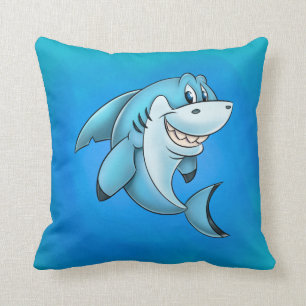 Fun cartoon shark kids pillow