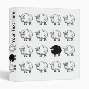 Fun Cartoon White Sheep Black Sheep Binder
