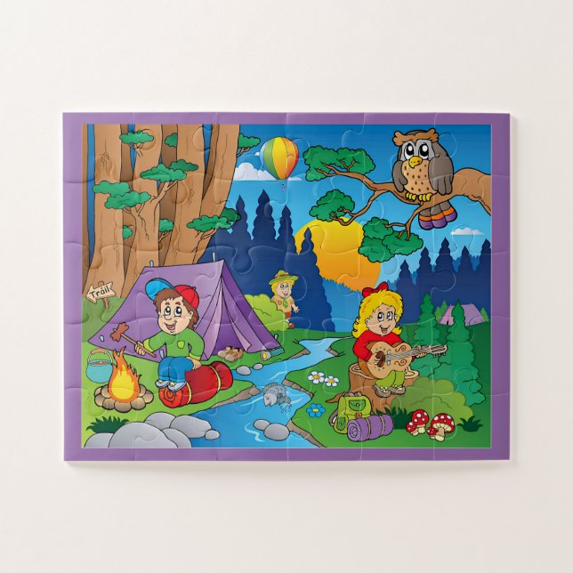 Fun Cartoons Camping Jigsaw Puzzle (Horizontal)