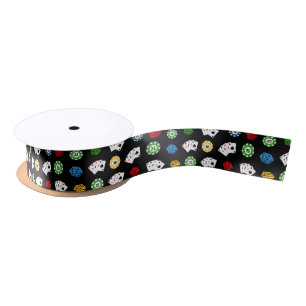 fun casino pattern party gift ribbon satin ribbon