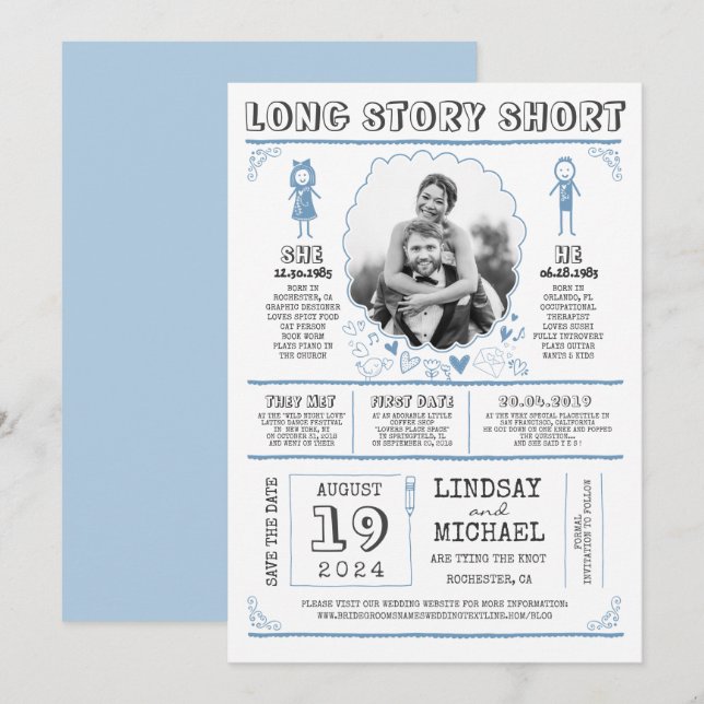 Fun Casual and Cute Save the Date Photo (Front/Back)