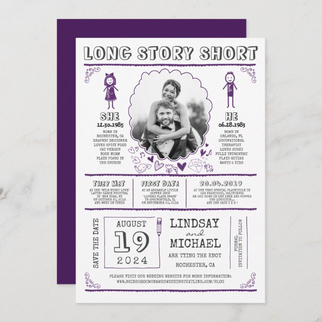 Fun Casual and Cute Save the Date Photo (Front/Back)