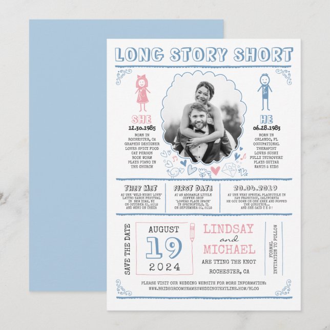 Fun Casual and Cute Save the Date Photo (Front/Back)