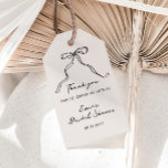 Fun Casual Handwritten Ribbon Bridal Shower Gift Tags<br><div class="desc">Whimsical "Thank you" gift tags featuring a beautiful hand-drawn bow in a fun and playful style,  accompanied by a casual,  handwritten font that perfectly captures the excitement and joy of the occasion.
The tags come in a neutral colour scheme of grey and stone.</div>