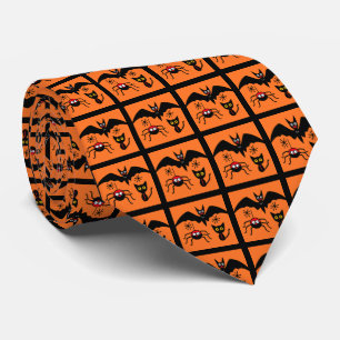 FUN Cat Bat Spider Pattern Tie