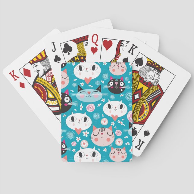 Fun Cat Faces Playing Cards (Back)