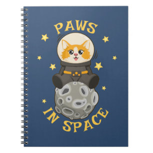 Fun Cat in space Cat Astronaut Cosmic animal Moon Notebook