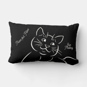 Fun Cat Line Art Animal Print Lumbar Pillow