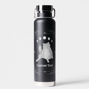 Fun Cat Lover Tarot Feminist Witchy Zodiac Whimsy  Water Bottle