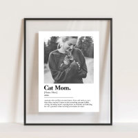 Fun Cat Mom Funny Dictionary Definition with Photo