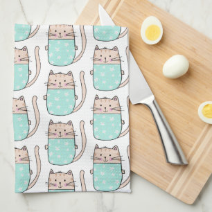 Fun Cat Pattern Kitchen Towel