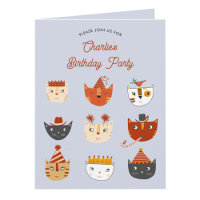 Fun Cat Personalized Birthday Party Invitation