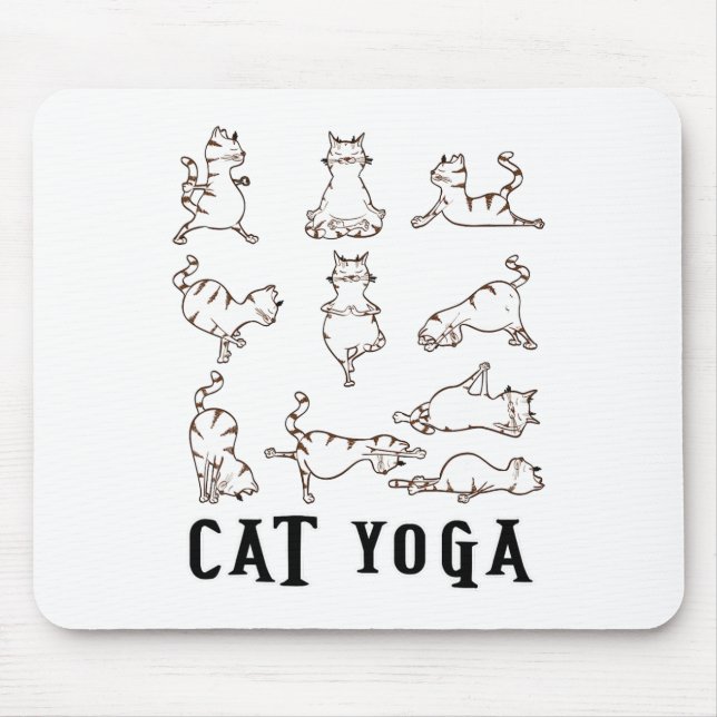 Fun Cat Yoga Gift T Shirt  Mouse Pad (Front)