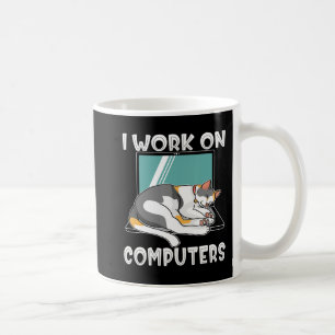 Fun Cats and Computers Halloween Kitty for pet lov Coffee Mug
