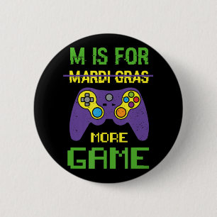 Fun Celebrate Mardi Gras Video Game Controller Gam 2 Inch Round Button