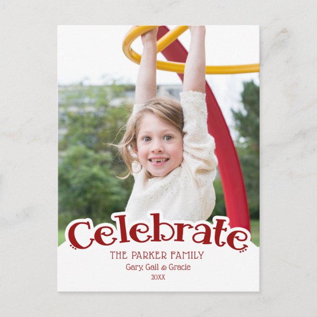 Fun Celibrate Custom Text Photo Template Postcard (Front)