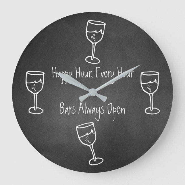 Fun Chalkboard Barre de mur Horloge (Recto)