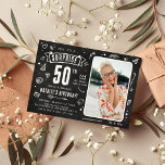 Fun Chalkboard Doodle Photo Surprise 50th Birthday Invitation<br><div class="desc">Fun modern chalkboard doodle photo 'Shhh... It's a Surprise' 50th Birthday Party Invitation! Simply upload a picture and customize the template with your own event details.</div>