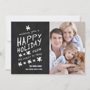 FUN CHALKBOARD HAPPY HOLIDAY PHOTO CARD