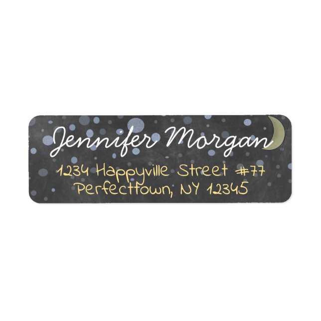 Fun Chalkboard, Lune Jaune, Étoiles Bubble (Devant)