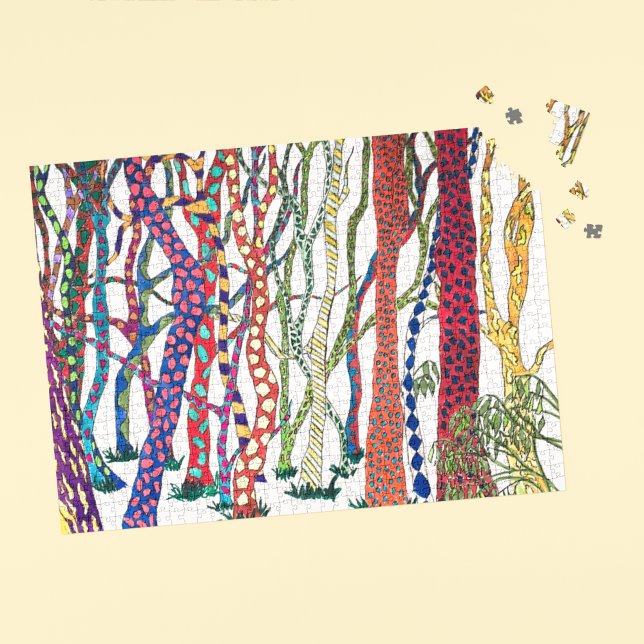 Fun Challenging Whimsical Colorful Crazy Forest  Jigsaw Puzzle (Creator Uploaded)