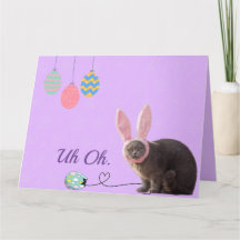 Fun Chat avec Bunny Ears Carte de Pâques personnal