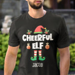 Fun Cheerful elf funny Christmas naming T-Shirt<br><div class="desc">This hilarious self-ironic joyful elf t-shirt, which is a part of a matching family elf clothing collection with gifts for every family member, will help you get into the holiday spirit. Perfect for any Christmas family gathering, this fun t-shirt features a cute elf hat and tiny legs, with the caption...</div>